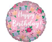 Opakowanie Balon foliowy Happy Birthday Peony 46cm
