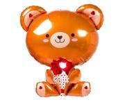 Opakowanie Balon foliowy Miś z różą 51x48cm