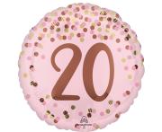 Opakowanie Balon foliowy Pretty pink 20th Birthday 46cm