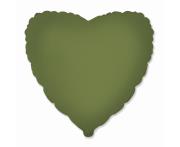Opakowanie Balon foliowy Serce matowe Olive Green 45cm