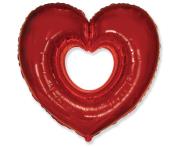 Opakowanie Balon foliowy Serce otwarte czerwone 60cm