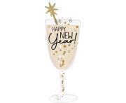 Opakowanie Balon foliowy Super Shape Bubbly New Year Glass