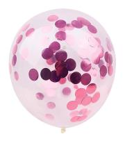 Opakowanie Balon z konfetti różowy 6 szt PARTY GO