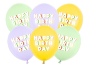 Opakowanie Balony Happy Birthday mix 30cm 6szt