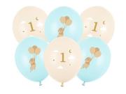 Opakowanie Balony Myszki z cyferką 1 Light Blue 30cm 6szt