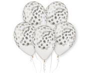 Opakowanie Balony Premium Hel konfetti srebrne 33cm 5szt
