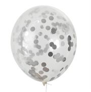 Opakowanie Balony z konfetti srebrnym 30cm 5szt