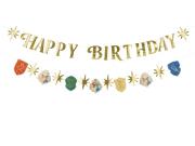 Opakowanie Baner Harry Potter Happy Birthday złoty 200cm