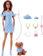 Opakowanie Barbie Jednakowa stylizacja Lalka i piesek Groszki