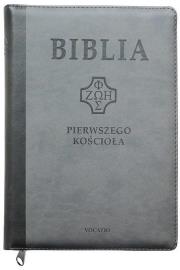 Okładka książki Biblia pierwszego Kościoała z paginat. szara