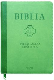 Biblia pierwszego Kościoła z paginat. suwak zieleń. Autor:   Praca zbiorowa. Dadada.pl Okładka książki Biblia pierwszego Kościoła z paginat. suwak zieleń