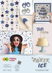 Blok A4 holographic+brokat 10ark Party Ice HAPPY. Wydawca: GDD. Dadada.pl Opakowanie Blok A4 holographic+brokat 10ark Party Ice HAPPY