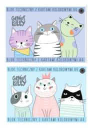 Opakowanie Blok techniczny A4/15K kolor Genius Kitty (10szt)
