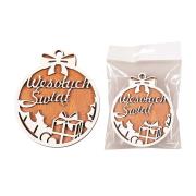 Opakowanie Bombka drewniana 3D Wesołych Świąt 3szt