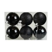 Opakowanie Bombki czarno-brokatowe 6szt