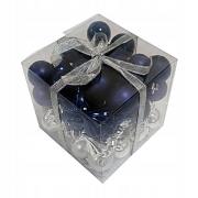 Opakowanie Bombki na choinkę nietłukące 50szt srebrne, granat