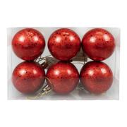 Bombki z efektem rosy czerwone 6szt. Wydawca: ARPEX. Dadada.pl Opakowanie Bombki z efektem rosy czerwone 6szt