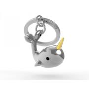 Opakowanie Brelok do kluczy 3D narwal srebrny