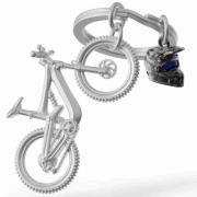 Opakowanie Brelok do kluczy 3D rower górski z kaskiem