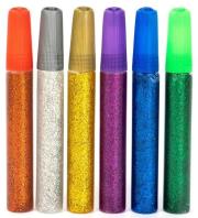 Brokat w kleju Shiny 6 kolorów 10ml. Wydawca: Fandy. Dadada.pl Opakowanie Brokat w kleju Shiny 6 kolorów 10ml