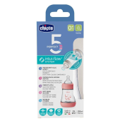 Butelka antykolkowa Perfect5 girl 150ml 0m+. Wydawca: Chicco. Dadada.pl Opakowanie Butelka antykolkowa Perfect5 girl 150ml 0m+