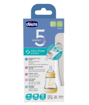Butelka antykolkowa Perfect5 neutral 150ml 0m+. Wydawca: Chicco. Dadada.pl Opakowanie Butelka antykolkowa Perfect5 neutral 150ml 0m+