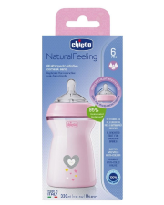 Butelka plastikowa NaturalFeeling różowa 350ml 6m+. Wydawca: Chicco. Dadada.pl Opakowanie Butelka plastikowa NaturalFeeling różowa 350ml 6m+