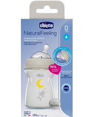 Butelka szklana NaturalFeeling 250ml 0m+. Wydawca: Chicco. Dadada.pl Opakowanie Butelka szklana NaturalFeeling 250ml 0m+
