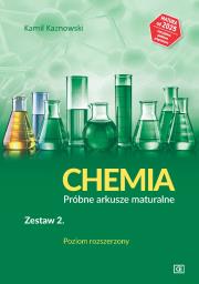 CHEMIA Próbne arkusze maturalne Zestaw 2 Poziom rozszerzony. Autor: Kamil Kaznowski. Dadada.pl Okładka książki CHEMIA Próbne arkusze maturalne Zestaw 2 Poziom rozszerzony