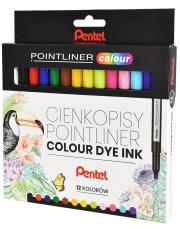 Cienkopis pointliner S40-ST 12 kolorów. Wydawca: PENTEL. Dadada.pl Opakowanie Cienkopis pointliner S40-ST 12 kolorów