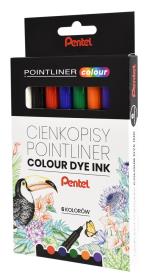 Cienkopis pointliner S40-ST 6 kolorów. Wydawca: PENTEL. Dadada.pl Opakowanie Cienkopis pointliner S40-ST 6 kolorów