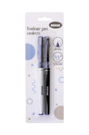 Opakowanie Cienkopisy z niebieskim wkładem na blistrze 2 sztuki