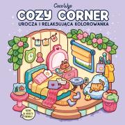 Cozy Corner. Urocza i relaksująca kolorowanka. Autor: Coco Wyo. Dadada.pl Okładka książki Cozy Corner. Urocza i relaksująca kolorowanka