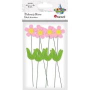 Opakowanie Dekoracje filcowe kwiaty 3D na druciku 6szt