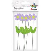 Opakowanie Dekoracje filcowe kwiaty 3D na druciku 6szt