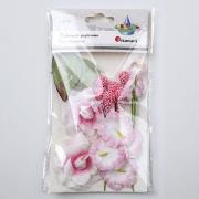 Opakowanie Dekoracje materiałowe róże 40mm różowe z gipsówką