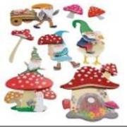 Opakowanie Dekoracje samoprzylepne papierowe 3D krasnale 8szt