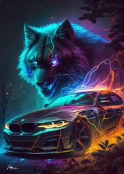 Opakowanie Diamentowa Mozaika Auto i zorza wilk NO-2000876