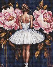 Opakowanie Diamentowa mozaika - Baletnica z piwoniami 40x50cm
