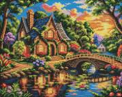 Opakowanie Diamentowa mozaika - Domek nad Jeziorem 40x50cm