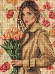 Opakowanie Diamentowa mozaika - Dziewczyna w płaszczu 30x40cm