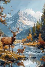 Opakowanie Diamentowa Mozaika Jelenie na tle gór NO-2001710