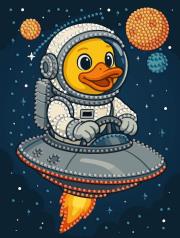 Opakowanie Diamentowa mozaika - Kaczka w kosmosie 15x20cm