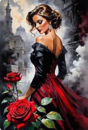 Opakowanie Diamentowa Mozaika Kobieta i czerwona róża NO-2001718