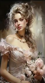 Opakowanie Diamentowa Mozaika Kobieta Młoda dama z bukietem NO-2000316