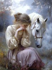 Opakowanie Diamentowa Mozaika Kobieta z koniem we mgle NO-2003014