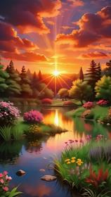 Diamentowa Mozaika Krajobraz zachód z biegiem rzeki NO-2002226. Wydawca: Norimpex. Dadada.pl Opakowanie Diamentowa Mozaika Krajobraz zachód z biegiem rzeki NO-2002226