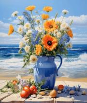 Opakowanie Diamentowa Mozaika Kwiaty w wazonie nad brzegiem morza NO-2000167