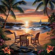 Opakowanie Diamentowa Mozaika Ognisko na tropikalnej plaży NO-2001538