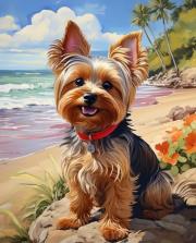 Opakowanie Diamentowa Mozaika Pies York na plaży NO-2003037